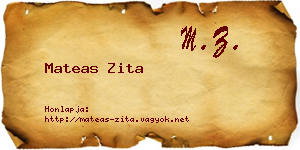 Mateas Zita névjegykártya